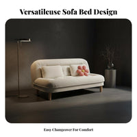 2-in-1 Design Convertible Loveseat Space Saving Foldable Loveseat Adjustable Backrest Sofa Bed Scratch Resistant for Apartment Dwellers, Pet Owners, Young Adults, Living Room, Small Areas, Bedroom, Home Office