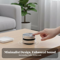 Wireless Stereo Pairing Stereo Pairing Bone Conduction Speaker Suction Base Vibration Audio Puck Portable Surface Transducer Bluetooth 5.1 Connectivity for Music Lovers, Tech Enthusiasts, Travelers, Office, Travel, Outdoor, Dorm Room