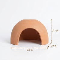 Ceramic Reptile Hide with Reptile Water Bowl, Moisture Retaining Hide for Molting, Clay Cave for Geckos, Reptile Species and Snakes