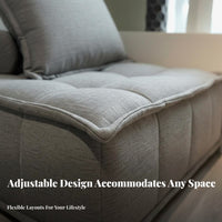 Minimalist Design Aesthetic Armless Sofa Module High-Density Foam Cushion Armless Sofa Middle Section Long-Lasting Construction Modular Couch Spacious Deep Seat for Apartment Dwellers, Young Adults, Design Enthusiasts, Bedroom, Lounge Area