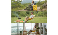 Lightweight Foldable Lounge Chair Portable Sling Chair with Headrest High-Back Compact for Campers, Hikers, Camping, Balcony, Picnics, Barbecue