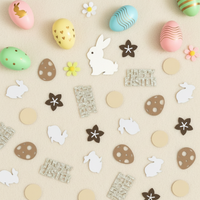 Easter Confetti Festive Atmosphere Bunny and Egg Confetti Mixed Shapes Glitter Easter Table Scatter for Families, Parents, Craft Projects, Gift Filler
