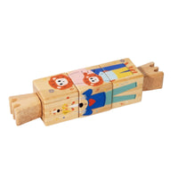 Smooth Rotate Twist Block Puzzle Compact Wooden Block Puzzle Learning Grasping Toy Educational for Playrooms