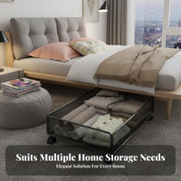 Wheeled Under-Bed container with casters Rolling Storage container Space-Saving for Dorm Room