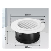 Louvered Round Vent Grille Flush-Mount Round Air Vent Grille Slimline White for DIYers, Contractors, Exhaust, Ceiling