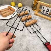 Non-Stick Long Handle BBQ Basket Portable Sausage Griller Rack Easy to Use for Camping, Barbecue, Outdoor