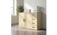 Rectangular Storage Cabinet Four Drawers Drawer Cabinet Wood-Grain Finish
