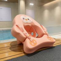 Support Straps Penguin Swim Loop Inflatable Infant Buoy with Safety Buckles Waterproof Swim Seat with Backrest for Babies, Toddlers