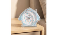Flat Base House-Shaped Alarm Clock Floral Decoration Analog Desk Alarm Clock Compact Decor Piece Cute