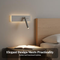 Built-in Switch Minimalist Rotating Wall Light 350° Rotatable Adjustable Bedside Sconce Long-Lasting Aluminum Construction LED Wall Reading Light for Design Enthusiasts, Homeowners, Students, Bedroom, Hotel Room, Study, Hallway