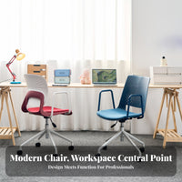 Height Adjustable Rolling Desk Chair Colorful Options Swivel Chair with Perforated Backrest Ergonomic Computer Seat Stable Base for Students, Creatives, Adults, Studio, Workspace, Study Room