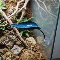 Realistic Basking Perch for Geckos, Aquatic Tank Accessories, Artificial Leaf Decoration with Suction Cup Reptile Resting Area