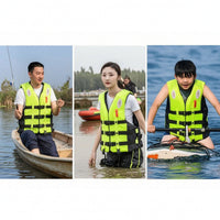Safety Life Jacket with Whistle High-Visibility Life Vest with Whistle Reflective Foam Flotation Vest Sleeveless for Boaters, Anglers, Boating, Fishing, Emergency Preparedness