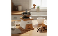 Manual Coffee Adjustable Grind Ceramic Burr Portable Hand Crank Coffee Mill for Travel, Outdoor, Camping