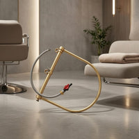Curved Metal Shampoo Bed Water Circulation Set Gold-Colored Hair-Wash Hose Assembly