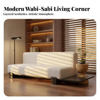 Wabi-Sabi Aesthetic Curved Boucle Sofa Nordic design Couch Minimalist Design Living Room Seating comfortable for Apartment Dwellers, Homeowners, Families, Lounge Area, Bedroom, Home Office