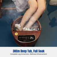 Wooden Foot Bath Barrel, Red Rosewood, Automatic Heating, Insulated, Deep Soaking Tub, Home Foot Spa