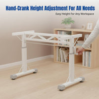Height Adjustable Desk Frame, Hand Crank, Steel Frame, Home Office, Student Study Table