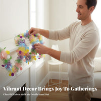 Easter Tinsel Garland Festive Spring Hanging Tinsel Garland Decoartion Party Supplies for Families, Teachers