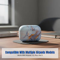AirPods Case, Hard PC, Marble Pattern, Full Protection, Stylish, Multi-Model, Customizable
