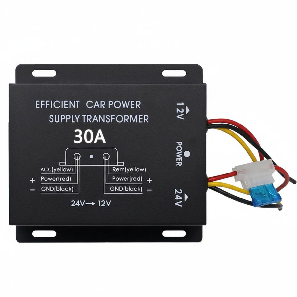 Overload Protection 24V to 12V Step-down Converter Stable Performance 24V to 12V Voltage Reducer Easy Installation Automotive Buck Converter Long-Lasting Metal Shell for Trucks