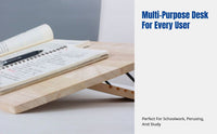 Book Stand, Adjustable Rack, Wooden Writing Board, Neck Support, Posture Correction for Study and Work