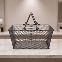 Metal Wire Shopping Basket Compact Wire Shopping Basket Heavy-Duty for Countertop Organization