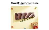 Faux Rosewood Finish-Style Finish 15 Note Xylophone Educational Music Education Teaching Instrument Child-Safe Wooden Xylophone for Toddlers, Beginners, Music Class, Classroom, Playroom