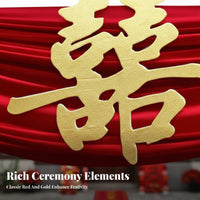 Symbol of Love, Joy & Good Fortune Chinese Wedding Door Decoration Set Festive Atmosphere Traditional Wedding Gate Decor Easy to Assemble Double Happiness Door Decor Romantic Design for Bride and Groom, Newlyweds, Families, Courtyard, Outdoor Events, Wall