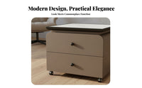 Square Nightstand with Drawer Luxury Aesthetic Bedside Storage Cabinet