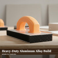 Easy Paper Change Self Sandpaper Holder Long-Lasting Aluminum Alloy Sanding Frame High Quality Material Internal Corner Sanding Tool Ergonomic Handle for Carpenters, Craftsmen, Construction Workers, Woodworking, Furniture Refinishing, Home Improvement