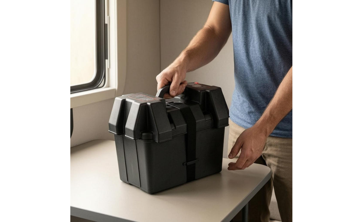 Portable Battery Power Center Hard Shell 12V 24V Power Center Portable Battery Box Carrying Handle Multi-Port