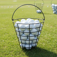 Holds 50 Balls Driving Range Ball Container Multi-Functional Metal Golf Ball Container for Golfers