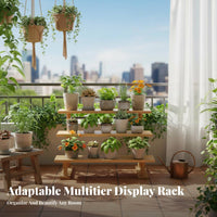 Multitier Design Tiered blossom Ladder Indoor outdoorsdoor Use angled-frame Plant Ladder complimentarystanding Display spaceSaving for Gardeners, home users, Balcony, Patio, Living Room, Bedroom