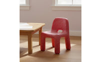 Rounded Edges Plastic Kids Backrest Chair Easy to Clean Single-Piece Molded Children's Seat Built-in Handle Speckled Toddler Stool for Toddlers, Kindergarten, Playroom, Outdoor