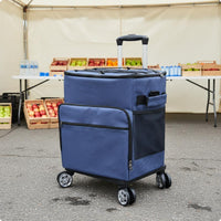 Wheeled Chiller Bag Zippered Rolling Chiller Bag Front Pocket Outdoor Gear for Travel, Camping