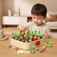 Carrot Memory Game Developmental Wooden Memory Matching Game Recognition Games for Preschoolers, Playroom, Homeschool