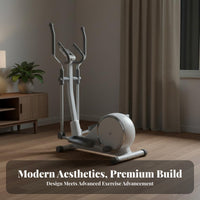 Quiet Operation Elliptical Exercise Machine Full-Body Workout Cross Exercise Machine Machine Non-Slip Pedals Compact Elliptical Adjustable Resistance for Beginners, Women, Apartment Living