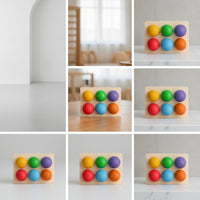 Rainbow Matching Ball Toy Educational Color Sorting Balls Game Color Matching Toy Sensory Ball Sorting Game Child-Centered