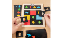 Wooden Direction Cognition Toy Early Education Pointer Reasoning Matching Board Hand-Eye Coordination Color Direction Matching Game