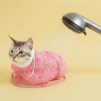 Pet Bathing Restraint Bag Rose and White Mesh Pet Bath Bag Secure Closure