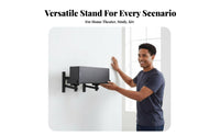 30kg Load Capacity Speaker Wall Mount Heavy Duty Adjustable Speaker Wall Mount Anti-Slip Design Shock Absorbing for Audiophiles, Karaoke Room, Recording Studio, Bar