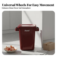 Movable Kitchen Garbage Can With Wheels Rolling Trash Can Large Capacity Uncovered Top Bin Thickened Material Waste Container