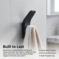 Bedroom Hat Hook and Kitchen for Homeowners, Rustproof Wall Mounted Coat Made of Aluminum, No-Drill Robe with Adhesive Installation