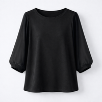 Ladies Casual Tops for Women UK with Loose Fit Design, Short Sleeve Round Neck Blouse for Office Work Clothes, Blend Pullover Shirt