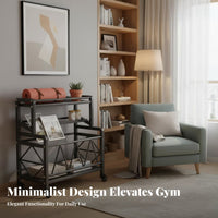 With Wheels Exercise Mat and Ball Storage Rack Space Saving Design Home Gym Storage Cart Lockable Casters Rolling Sports Gear Rack Easy Assembly for Basement
