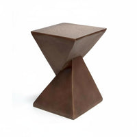 Wabi-Sabi Aesthetic Twisted Geometric Table Minimalist Design Twisted Pedestal Table Distressed Finish Nightstand Easy Assembly for Design Enthusiasts, Interior Designers, Living Room, Bedroom, Lobby, Reading Nook