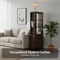 Space-Saving Slim Narrow Bookshelf Multi-Functional Slim Storage Unit Multifunctional Shelving Unit Sturdy Structure for Apartment Dwellers, Homeowners, Students, Living Room, Narrow Areas, Kitchen, Small Corners