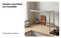 Stainless Steel Kitchen Rack Multipurpose Microwave Oven Rack Easy to Clean Multi-Layer Storage Shelf for Students, Adults, Restaurant, Pantry, Garage
