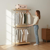 Large Capacity Accessible Closet System Adjustable Shelves Multi-Layer Storage Shelf Heavy Duty Clothing Organizer Easy Assembly for Bedroom, Entryway
